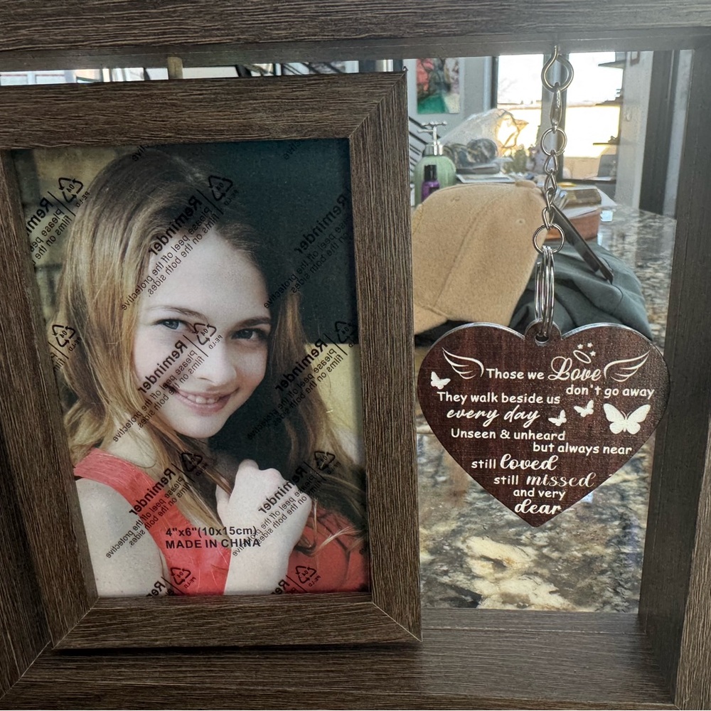 Rustic Brown Picture Frame with Heart Accent